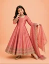 Oc 252 Fendy Sillk Sequence Embroidery Work Girls Kids Wear